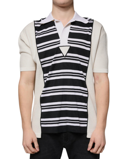 Dolce & Gabbana Multicolor Stripe Collared Polo T-shirt