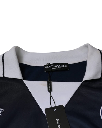 Dolce & Gabbana Blue White Milano Long Sleeve Jersey T-shirt