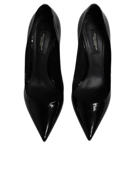 Dolce & Gabbana Black Patent Leather High Heels Pumps Shoes