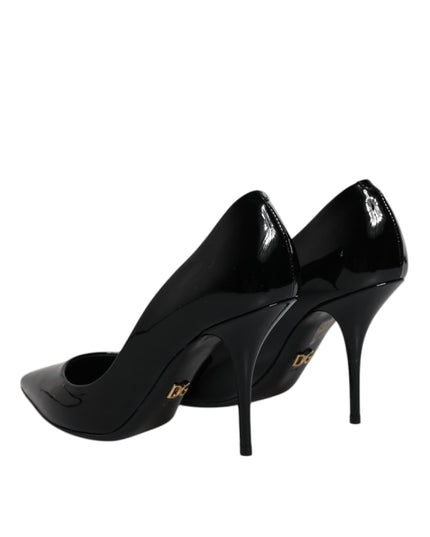 Dolce & Gabbana Black Patent Leather High Heels Pumps Shoes