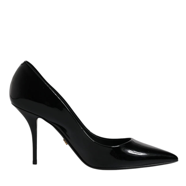 Dolce & Gabbana Black Patent Leather High Heels Pumps Shoes