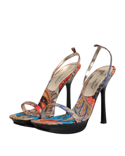 Dolce & Gabbana Multicolor Floral High Heels Sandals Shoes