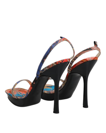 Dolce & Gabbana Multicolor Floral High Heels Sandals Shoes