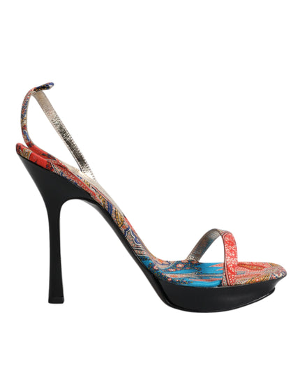 Dolce & Gabbana Multicolor Floral High Heels Sandals Shoes