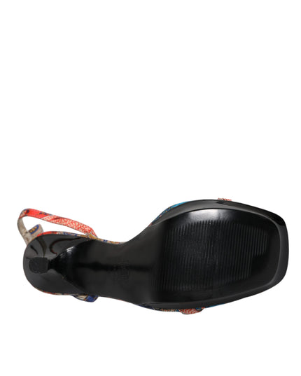 Dolce & Gabbana Multicolor Floral High Heels Sandals Shoes