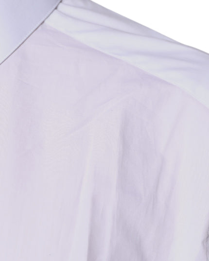 Dolce & Gabbana White Cotton Collared Long Sleeves Shirt Top