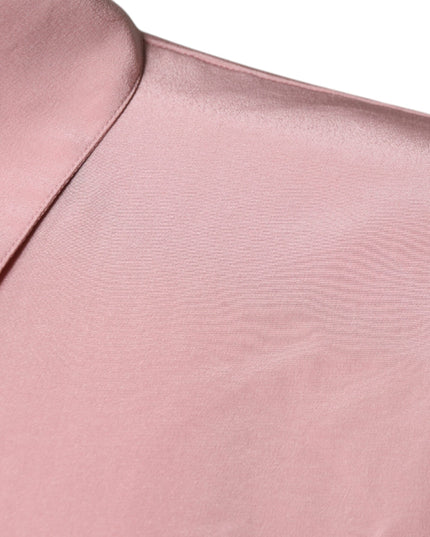 Dolce & Gabbana Pink Cotton Long Sleeves Collared Blouse Top