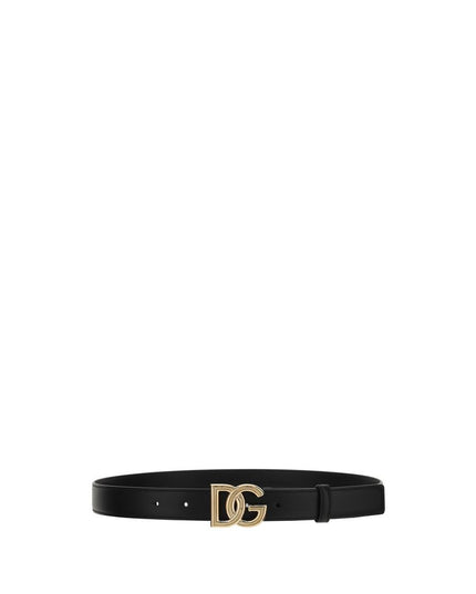 Dolce & Gabbana Black Calf Leather Bos Taurus Regular Belt