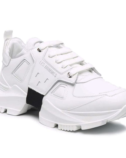 Les Hommes White Calfskin Men Sneaker