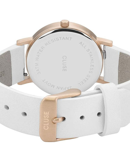Cluse White Leather Dress Watch
