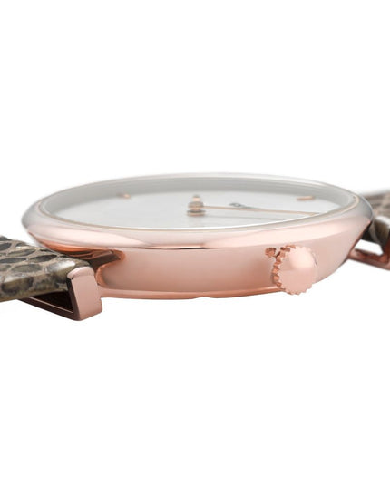 Cluse Beige Leather Dress Watch