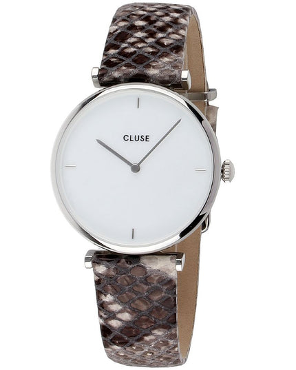 Cluse Beige Leather Dress Watch