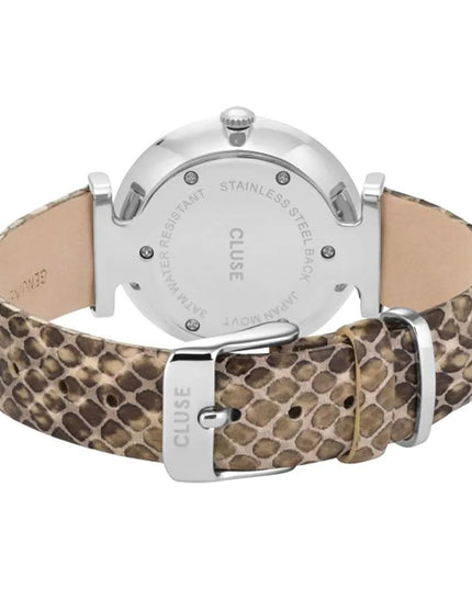 Cluse Beige Leather Dress Watch