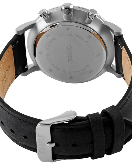 Cluse Black Leather Dress Watch