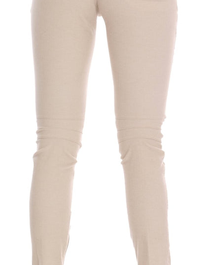 Ermanno Scervino Beige Slim Jeans Corduroy Skinny Pants