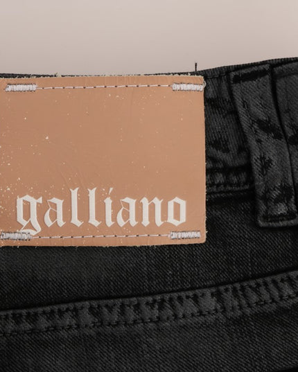 John Galliano Gray Wash Cotton Stretch Regular Fit Jeans