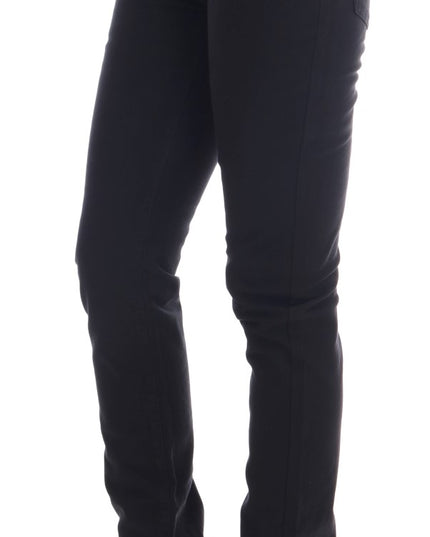 John Galliano Black Cotton Denim Stretch Regular Fit Jeans