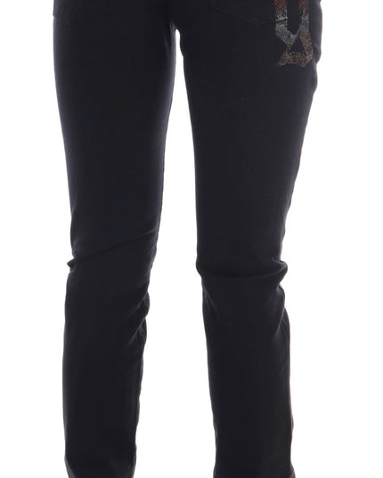 John Galliano Black Cotton Denim Stretch Regular Fit Jeans