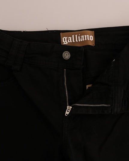 John Galliano Black Cotton Denim Stretch Regular Fit Jeans