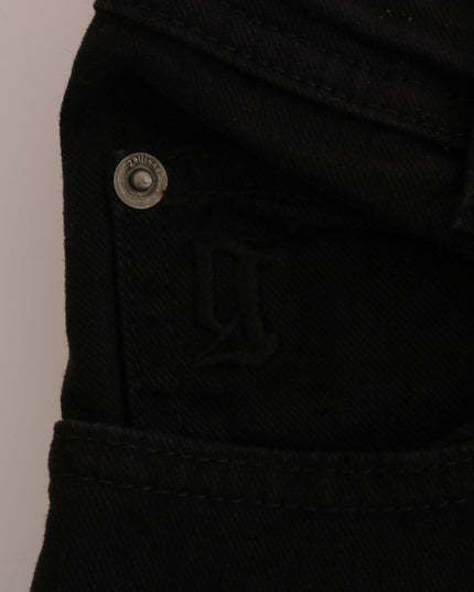 John Galliano Black Cotton Denim Stretch Regular Fit Jeans