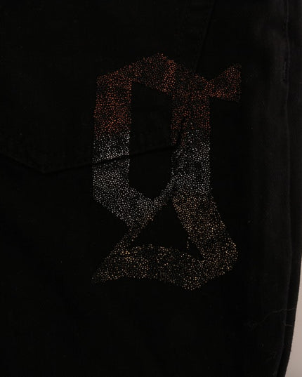 John Galliano Black Cotton Denim Stretch Regular Fit Jeans