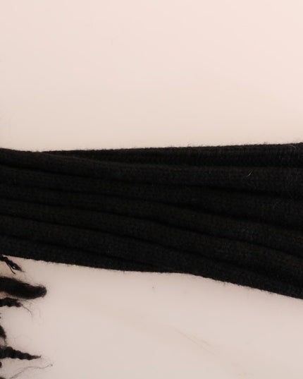 Dolce & Gabbana Black Fringes Wool Pullover Sweater