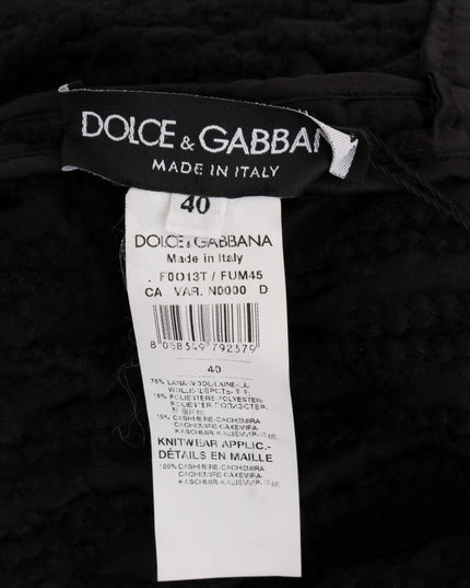 Dolce & Gabbana Black Fringes Wool Pullover Sweater