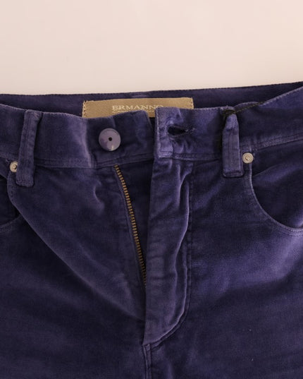 Ermanno Scervino Purple Corduroy Stretch Bootcut Pants