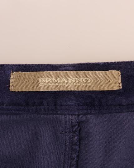 Ermanno Scervino Purple Corduroy Stretch Bootcut Pants