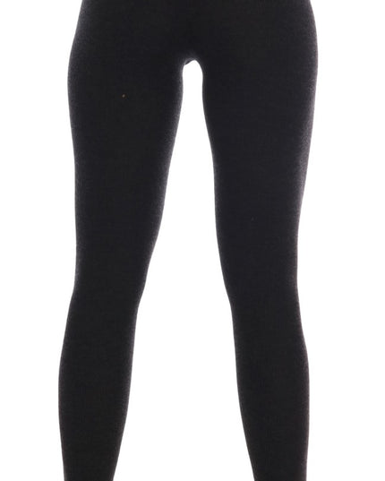 Dolce & Gabbana Gray Cashmere Ribbed Stretch Tights