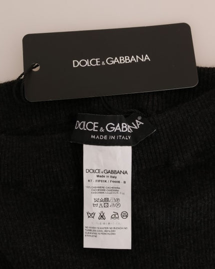 Dolce & Gabbana Gray Cashmere Ribbed Stretch Tights