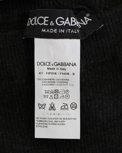 Dolce & Gabbana Gray Cashmere Ribbed Stretch Tights