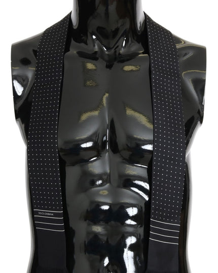 Dolce & Gabbana Dark Blue Polka Dotted Silk Scarf
