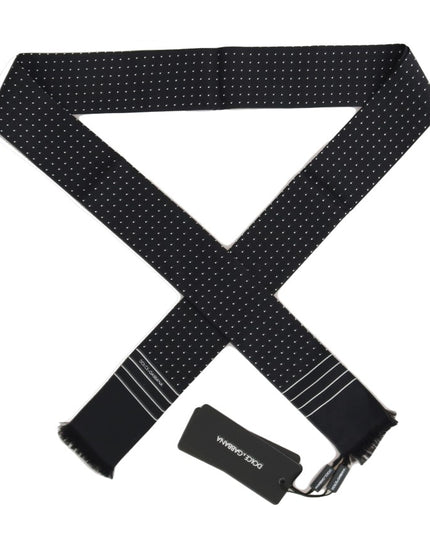 Dolce & Gabbana Dark Blue Polka Dotted Silk Scarf