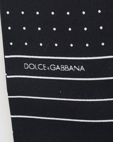 Dolce & Gabbana Dark Blue Polka Dotted Silk Scarf