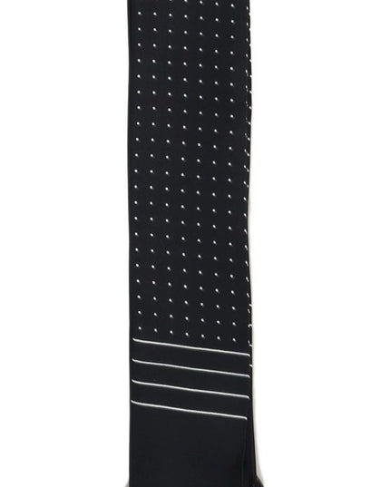 Dolce & Gabbana Dark Blue Polka Dotted Silk Scarf