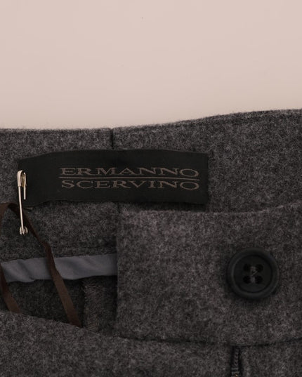 Ermanno Scervino Gray Wool Stretch Slim Pants