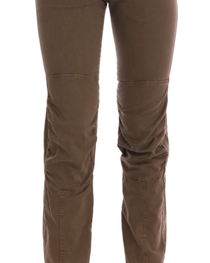 Ermanno Scervino Brown Cotton Casual Slim Fit Pants