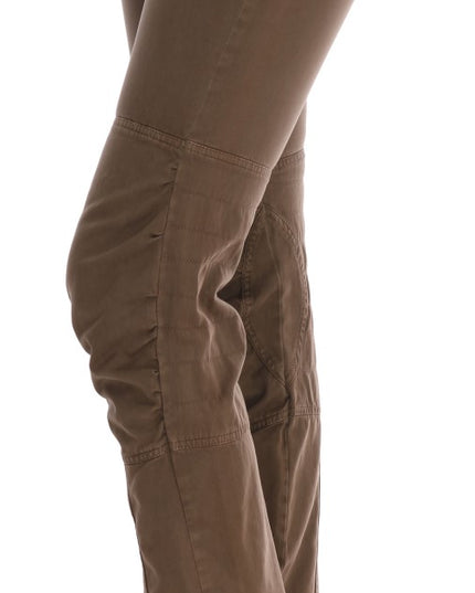 Ermanno Scervino Brown Cotton Casual Slim Fit Pants