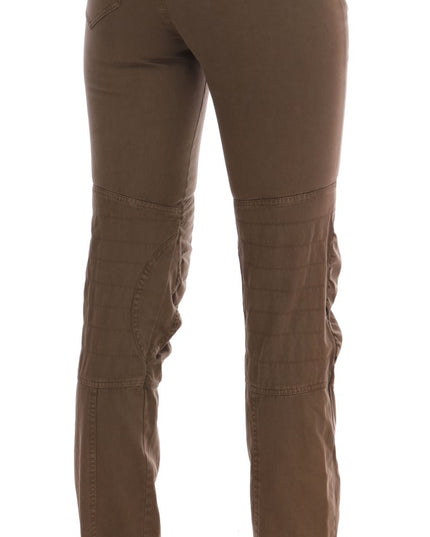 Ermanno Scervino Brown Cotton Casual Slim Fit Pants