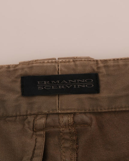 Ermanno Scervino Brown Cotton Casual Slim Fit Pants