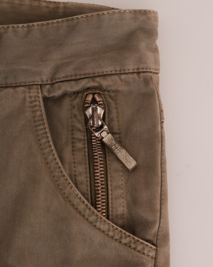 Ermanno Scervino Brown Cotton Casual Slim Fit Pants