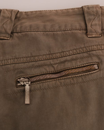 Ermanno Scervino Brown Cotton Casual Slim Fit Pants