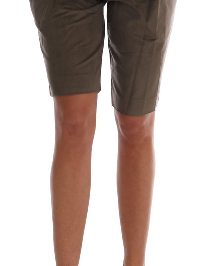 Ermanno Scervino Brown Velvet Bermuda Shorts