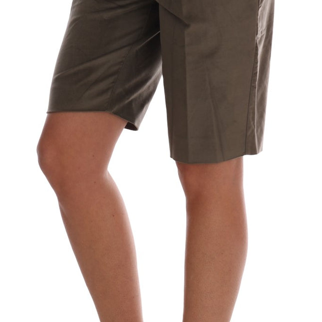 Ermanno Scervino Brown Velvet Bermuda Shorts