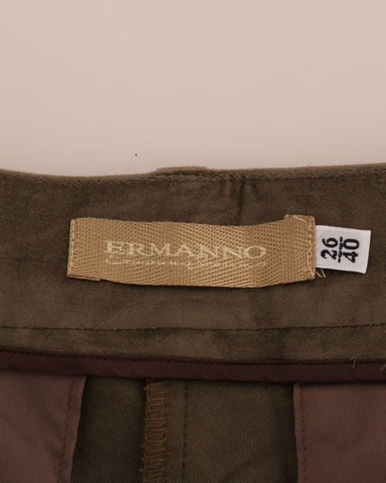 Ermanno Scervino Brown Velvet Bermuda Shorts