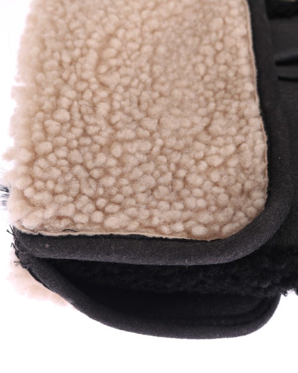 Dolce & Gabbana Black Leather Shearling Studded Gloves