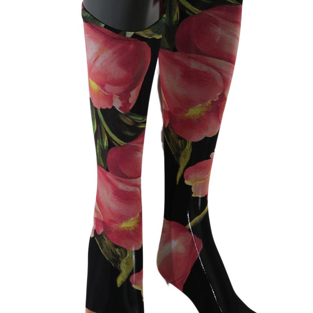 Dolce & Gabbana Multicolor Floral Tulip Nylon Socks