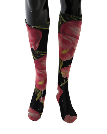 Dolce & Gabbana Multicolor Floral Tulip Nylon Socks