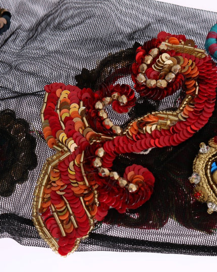 Dolce & Gabbana Black Stretch Carretto Crystal Socks